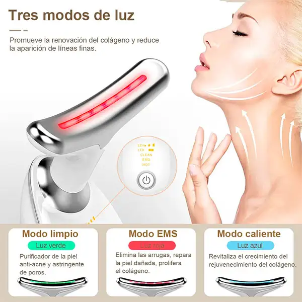 Miniatura 4 de MASAJEADOR FACIAL Y CUELLO CON LUZ LED
